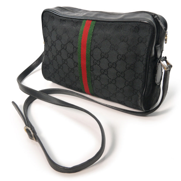 OLD　Gucci 定番ショルダー縦シェリー（黒・大）