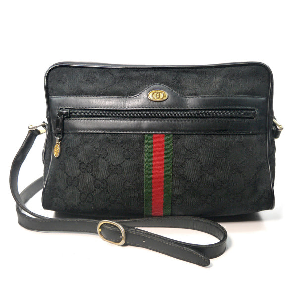 OLD　Gucci 定番ショルダー縦シェリー（黒・大）