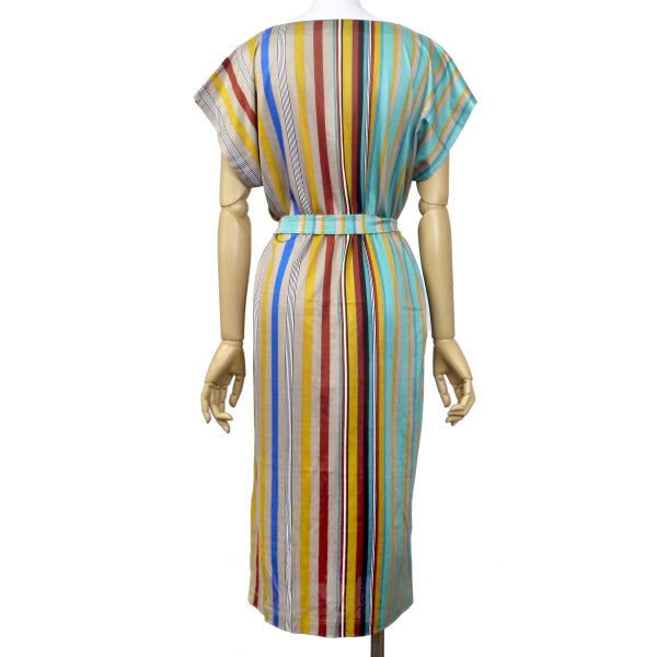 OLD Gucci マルチカラーストライプワンピース（コットン）