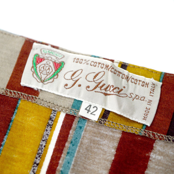 OLD Gucci マルチカラーストライプワンピース（コットン）