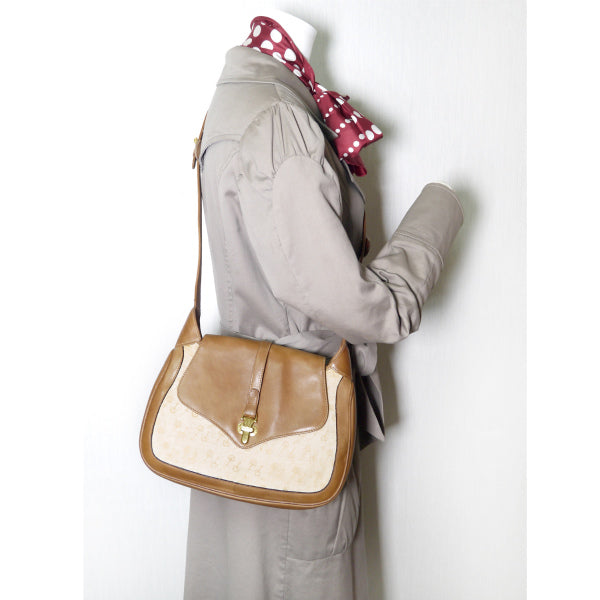 OLD Gucci 激レア！ビット柄ジャガードショルダー（茶）