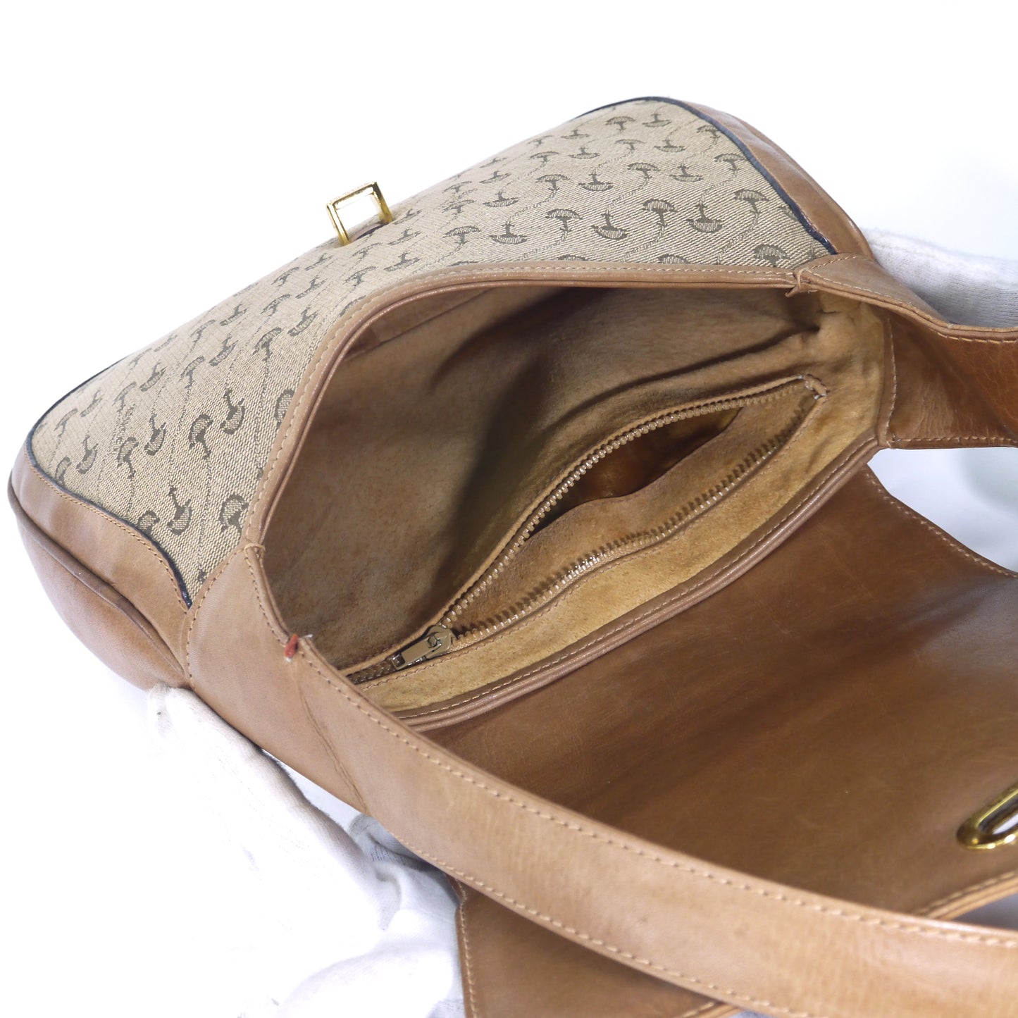 OLD Gucci 激レア！ビット柄ジャガードショルダー（茶）