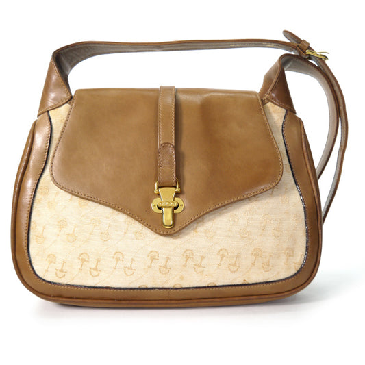 OLD Gucci 激レア！ビット柄ジャガードショルダー（茶）