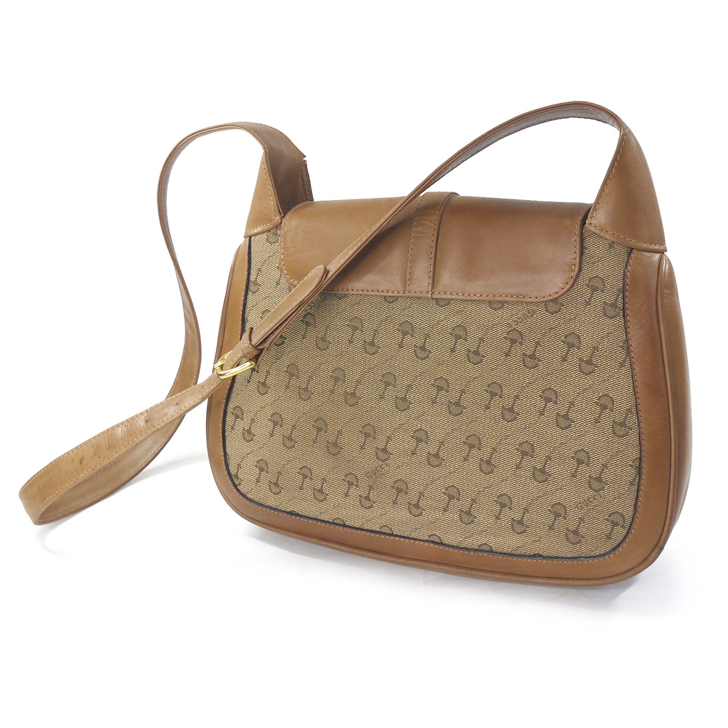 OLD Gucci 激レア！ビット柄ジャガードショルダー（茶）