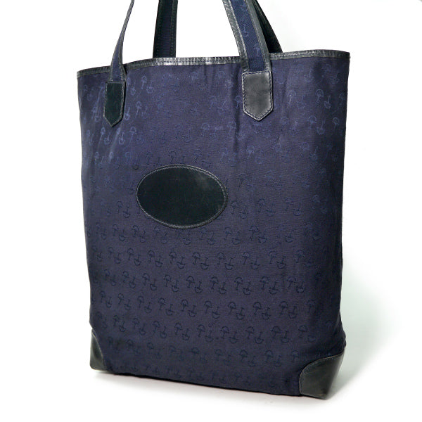 OLD Gucci 激レア！ビット柄ジャガードトートバッグ（紺）