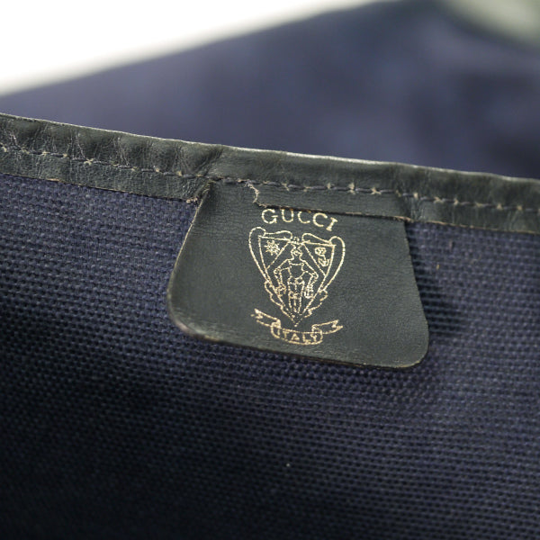 OLD Gucci 激レア！ビット柄ジャガードトートバッグ（紺）