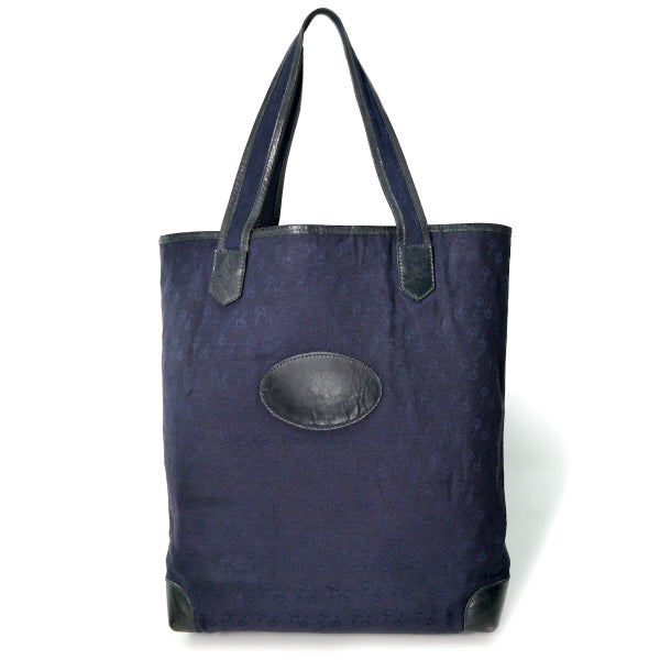 OLD Gucci 激レア！ビット柄ジャガードトートバッグ（紺）