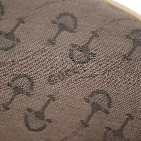 OLD Gucci 激レア！ビット柄ジャガード 丸ポシェット（茶）