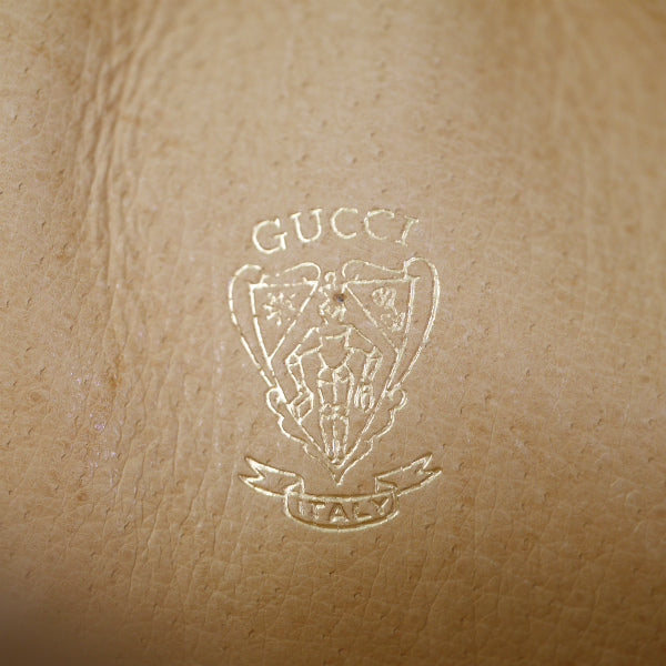 OLD Gucci 激レア！ビット柄ジャガード 丸ポシェット（茶）