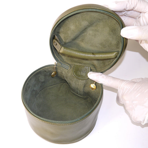 OLD Gucci 丸形バニティーバッグ（カーキ）