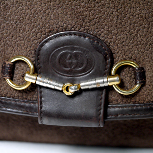 OLD Gucci　ビット　ポシェット（スエード・モカ）