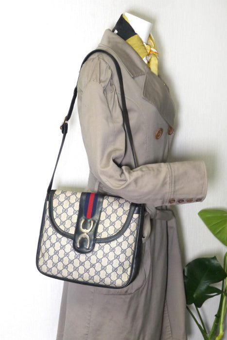 OLD Gucci ホースビット金具ワンショルダー（青）