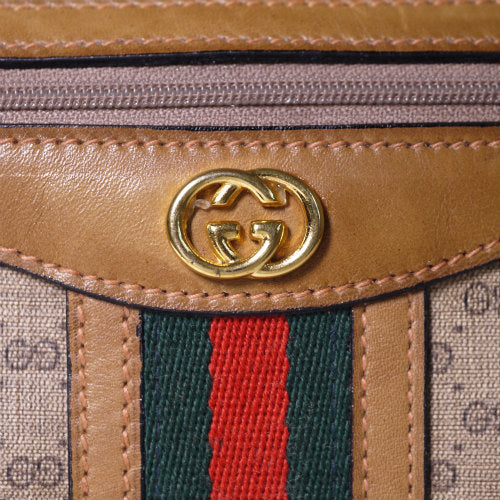OLD Gucci　定番縦シェリーショルダー（マイクロGG・キャメル）