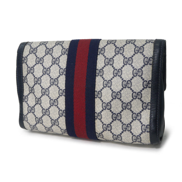 OLD Gucci Parfums シェリーGG柄クラッチバッグ （青）