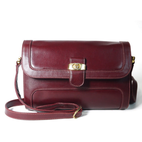 OLD Gucci　レトロ斜めがけショルダー（ボルドー）