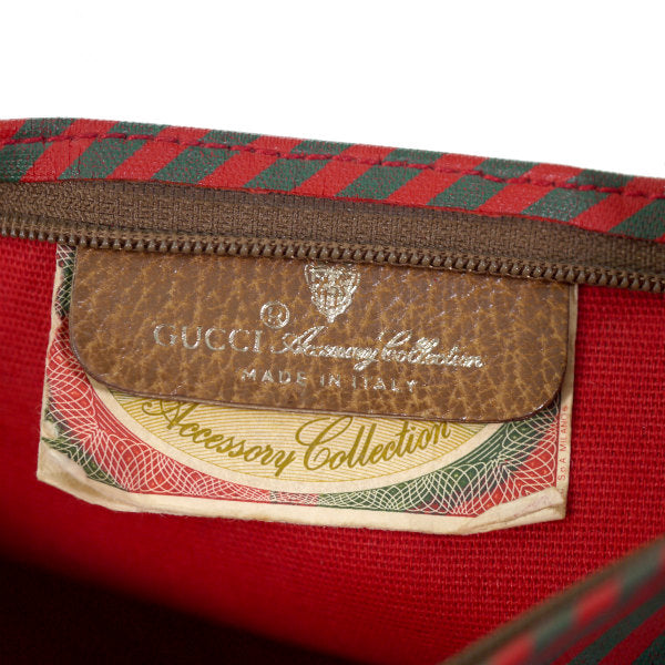 OLD Gucci Rigateラインポーチ（赤緑）