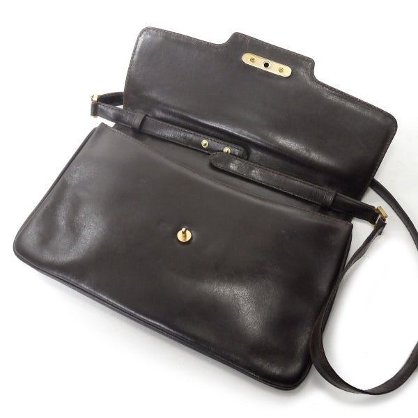 OLD Gucci　2WAY総革G金具ショルダー（濃茶）