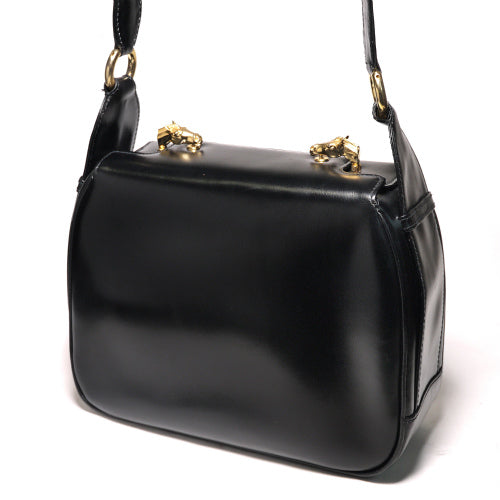 OLD Gucci 総革ゴールド馬留め具ショルダー（黒）
