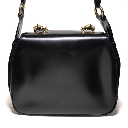 OLD Gucci 総革ゴールド馬留め具ショルダー（黒）