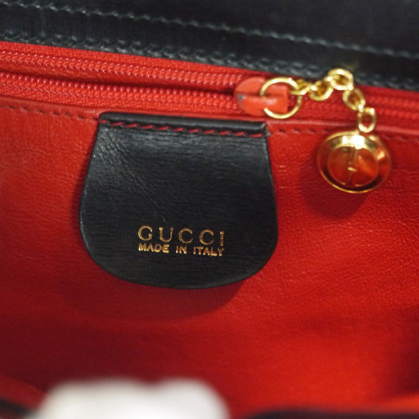 OLD Gucci　黒本革ビジネストート（内装赤）