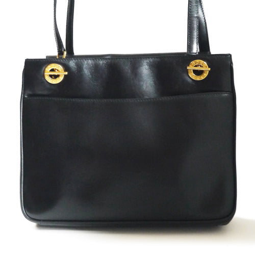 OLD Gucci　黒本革ビジネストート（内装赤）