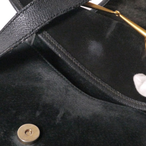 OLD Gucci <訳あり>ホースビット金具デイパック（スエード黒）