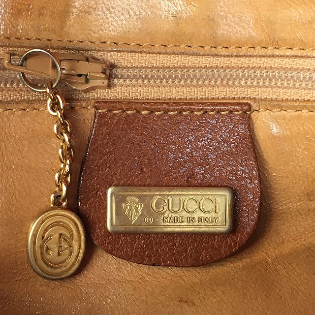 OLD Gucci ジャッキー総革ショルダー （茶）