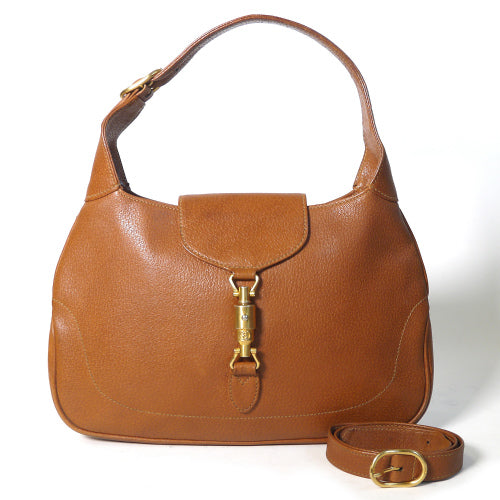 OLD Gucci ジャッキー総革ショルダー （茶）