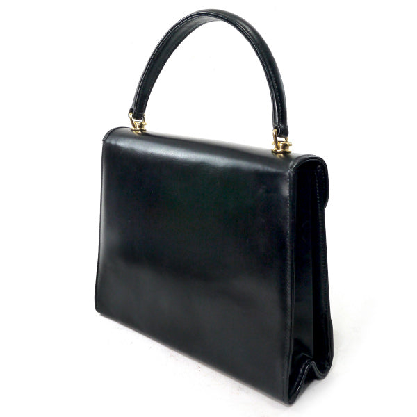 OLD Gucci　ラピス総皮ハンドバッグ(黒)