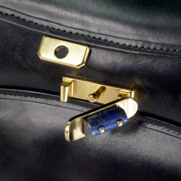 OLD Gucci　ラピス総皮ハンドバッグ(黒)