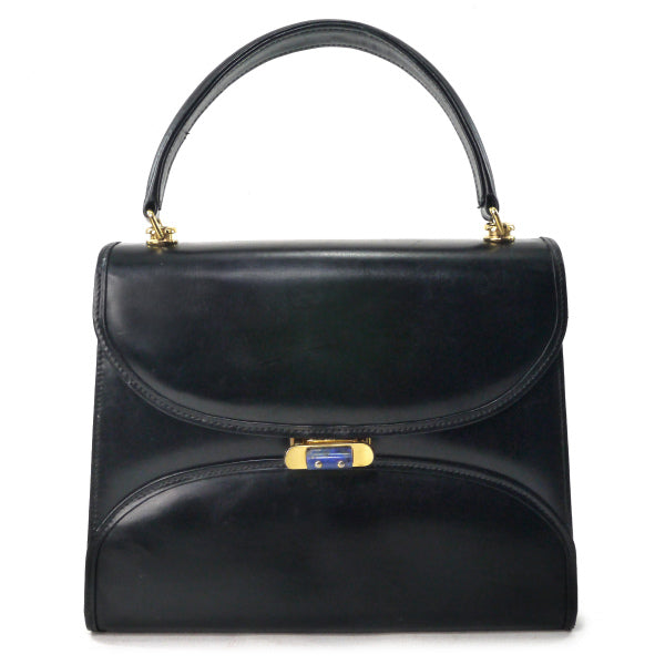 OLD Gucci　ラピス総皮ハンドバッグ(黒)