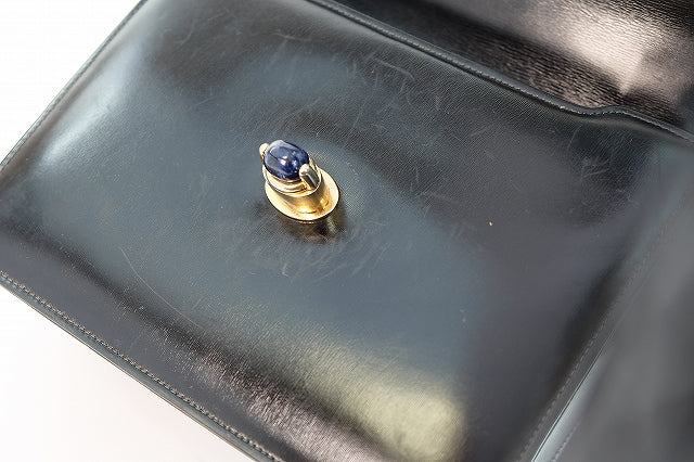 OLD Gucci　ラピス総皮ハンドバッグ(黒)