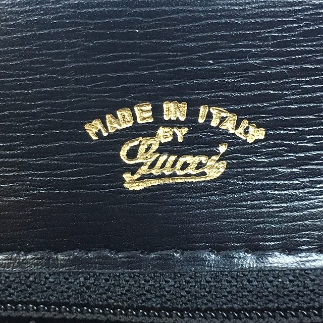 OLD Gucci　ラピス総皮ハンドバッグ(黒)