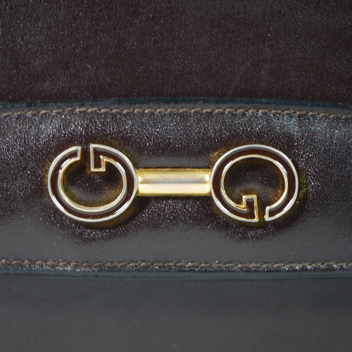 OLD Gucci　2WAY総革G金具ショルダー（濃茶）