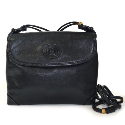 OLD Gucci 総革シンプル斜めがけショルダー（黒）