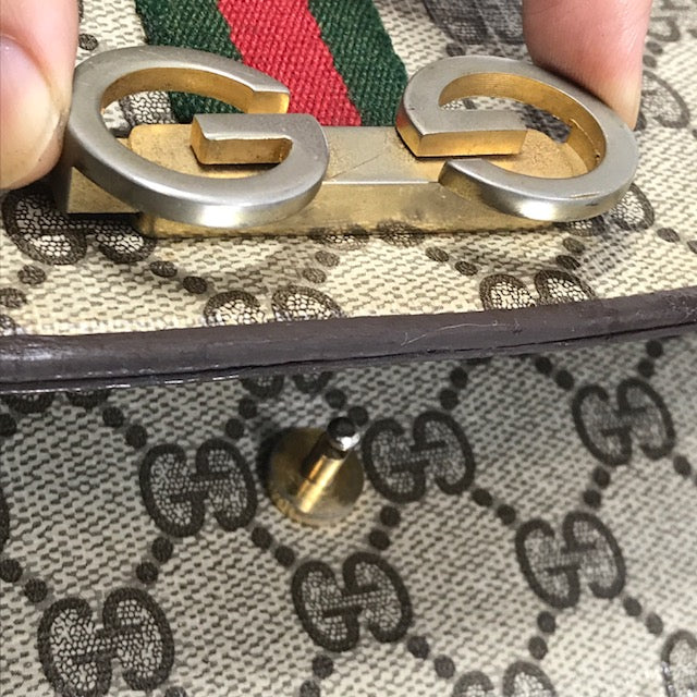 OLD Gucci　<訳あり>シェリーライン斜めがけショルダー(茶）