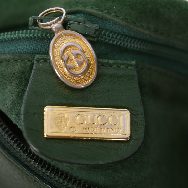 OLD Gucci Wポケット半円ショルダー（緑）