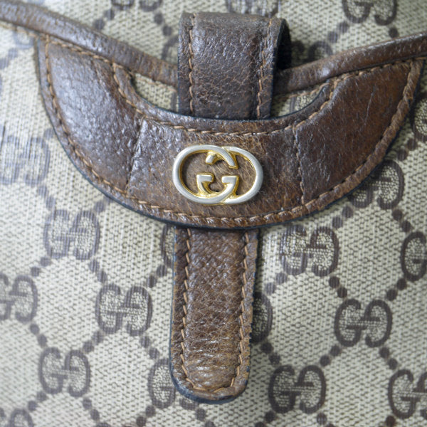 OLD Gucci　GG柄UFOショルダー（茶）