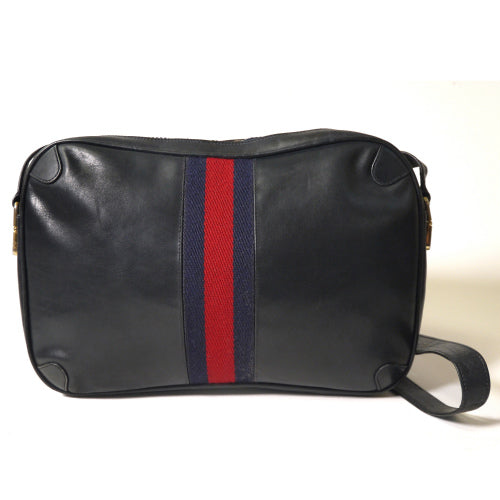 OLD Gucci  総革縦シェリーショルダー（紺）