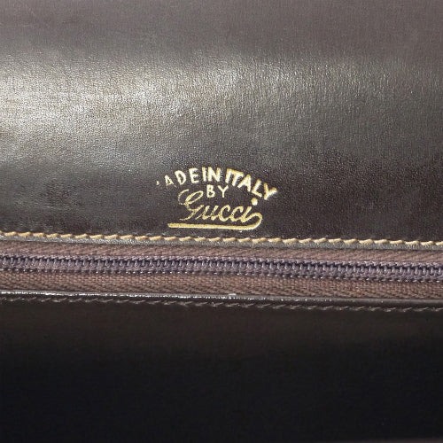 OLD Gucci　2WAY総革ビットショルダー  (濃茶)
