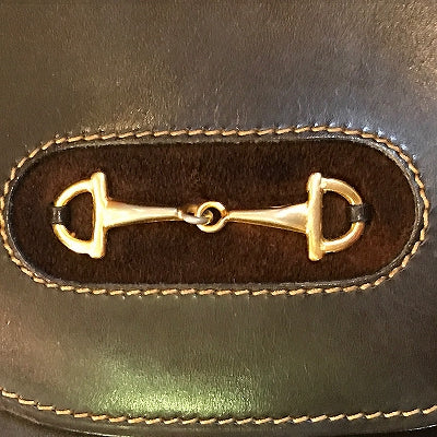 OLD Gucci　2WAY総革ビットショルダー  (濃茶)