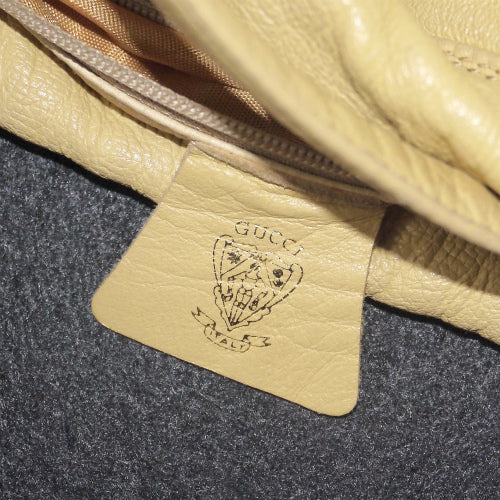 OLD Gucci 巾着型ショルダー（イエローベージュ）
