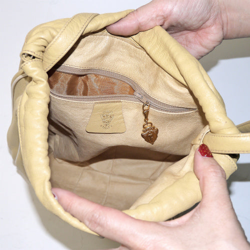 OLD Gucci 巾着型ショルダー（イエローベージュ）