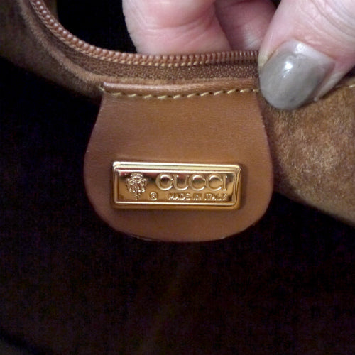 OLD Gucci レア！総革シェリーショルダー（キャメル）