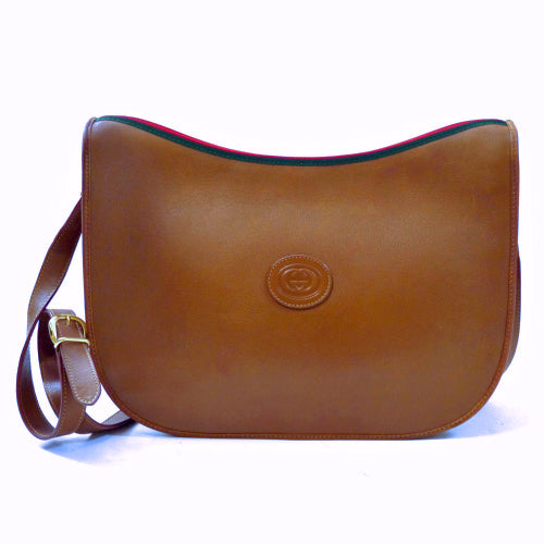OLD Gucci レア！総革シェリーショルダー（キャメル）
