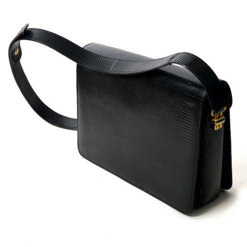 OLD Gucci  60s!ラピスラズリ/リザード お宝バッグ（黒）