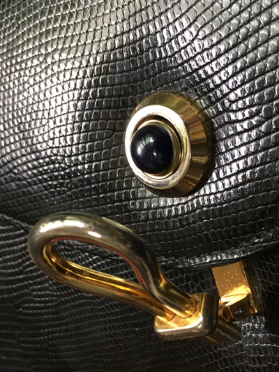 OLD Gucci  60s!ラピスラズリ/リザード お宝バッグ（黒）