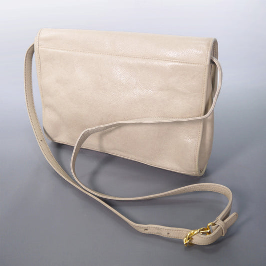 OLD Gucci 型押しレザー2WAYバッグ（ミルクティ）