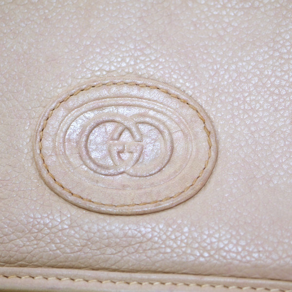 OLD Gucci 型押しレザー2WAYバッグ（ミルクティ）