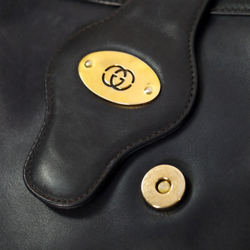 OLD Gucci 総皮バケツ型ショルダー（濃紺）